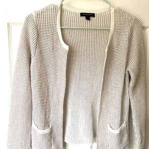 Banana Republic White & Gold Cardigan XS/S